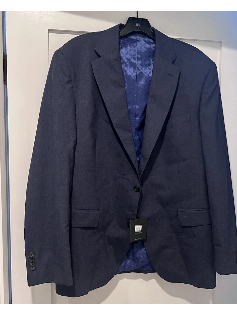 Jack Victor Blazer Jacket Size Large 42 S Navy Blue Wool Suit Jacket
